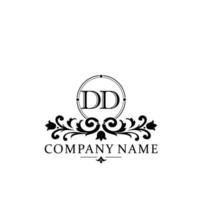 letter DD floral logo design. logo for women beauty salon massage cosmetic or spa brand vector
