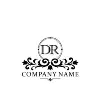 letter DR floral logo design. logo for women beauty salon massage cosmetic or spa brand vector