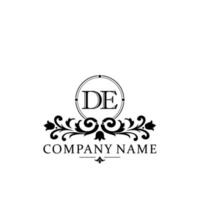 letter DE floral logo design. logo for women beauty salon massage cosmetic or spa brand vector