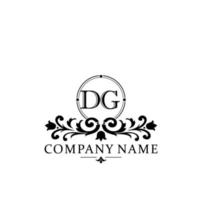 letter DG floral logo design. logo for women beauty salon massage cosmetic or spa brand vector