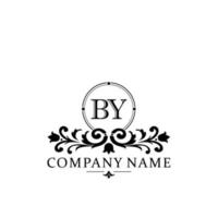 letter BY floral logo design. logo for women beauty salon massage cosmetic or spa brand vector