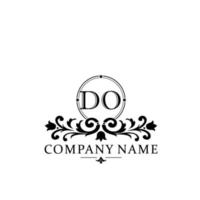 letter DO floral logo design. logo for women beauty salon massage cosmetic or spa brand vector