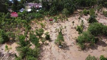 Aerial view the after scene of flash flood video