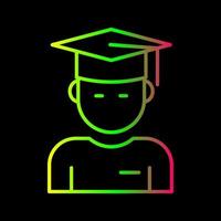 icono de vector de estudiante graduado