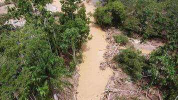 Aerial view after flash flood scene video