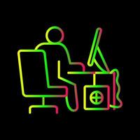 Computer Worker Vector Icon