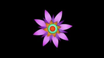 Loop animation of beautiful flower transparent background with an alpha channel. video