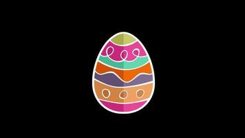 Loop animation of colorful Easter egg transparent background with an alpha channel. video