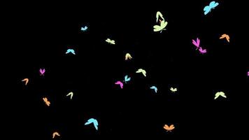 Loop animation of butterfly flying transparent background with an alpha channel. video