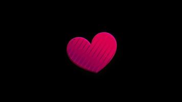 beautiful heart animation Loop animation transparent background with an alpha channel. video