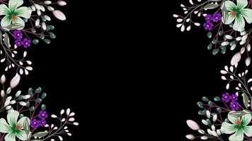 flor floral marco antecedentes transparente antecedentes con un alfa canal. video