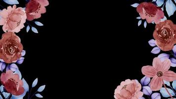 Blume Blumen- Rahmen Hintergrund transparent Hintergrund mit ein Alpha Kanal. video