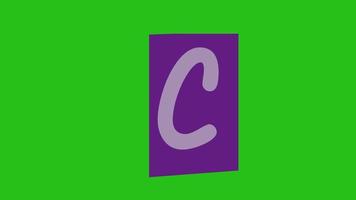 Alphabet C - Ransom note Animation paper cut on green screen video