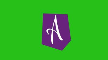 alphabet a - papier d'animation de note de rançon coupé sur écran vert video