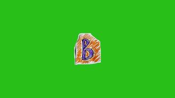Alphabet B - Ransom note Animation paper cut on green screen