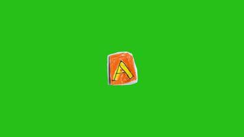 Alphabet A - Ransom note Animation paper cut on green screen