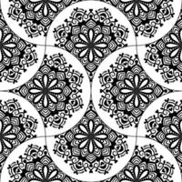 Abstract mandala fish scale seamless pattern. Ornamental tile, mosaic background. Floral patchwork infinity card. Arabic, Indian, ottoman motifs. vector