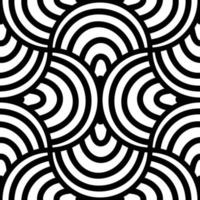 Abstract striped fish scale seamless pattern. Ornamental tile, mosaic background. Arch infinity card. vector
