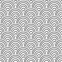 Abstract striped fish scale seamless pattern. Ornamental tile, mosaic background. Arch infinity card. vector
