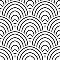 Abstract striped fish scale seamless pattern. Ornamental tile, mosaic background. Arch infinity card. vector