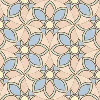 Abstract mandala fish scale seamless pattern. Ornamental tile, mosaic background. Floral patchwork infinity card. Arabic, Indian, ottoman motifs. vector