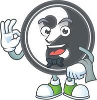 Yin yang cartoon character style vector