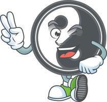 Yin yang cartoon character style vector