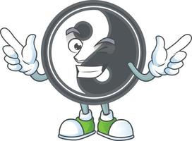 yin yang dibujos animados personaje estilo vector
