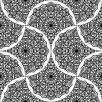 Abstract mandala fish scale seamless pattern. Ornamental tile, mosaic background. Floral patchwork infinity card. Arabic, Indian, ottoman motifs. vector