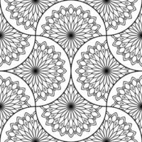 Abstract mandala fish scale seamless pattern. Ornamental tile, mosaic background. Floral patchwork infinity card. Arabic, Indian, ottoman motifs. vector