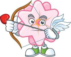 Chinese pink flower cartoon character style vector