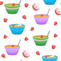 Oat bowl pattern vector