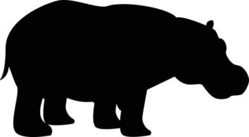 Hippopotamus icon on white background. Hippopotamus silhouette. black hippo. flat style. vector