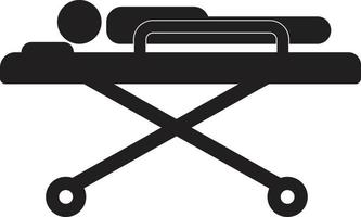 Patient lying on medical roller bed icon on white background. Patient Lying on Medical Bed sign. flat style. vector