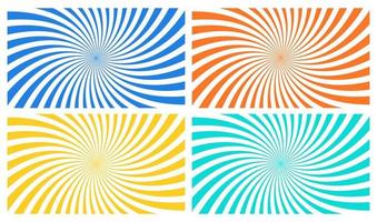 Radial Sunburst Wide Background Colorful Vector Set