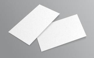 Realistic White Textured Paper Business Card Vector Mockup Template