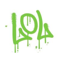LOL word - urban graffiti style letters. Vector textured hand drawn illustration. Funny cool green word for fashion, print for t-shirt, poster