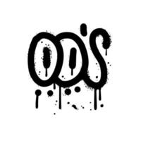 00s - tag in Urban street graffiti style. Lettering with splash effects and drops. Print for graphic tee, sweatshirt, poster. Vector textured illustration. Black letters is sprayed on white background