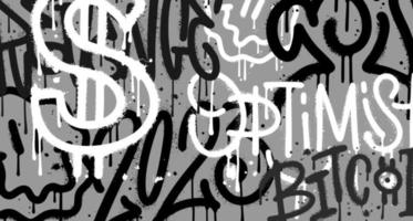 pared pintado con urbano tipografía calle Arte pintada con rociar chapoteo efecto. grunge texturizado vándalo calle Arte antecedentes. vector rociado ilustración.