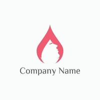 beautiful logo with a female face concept vector