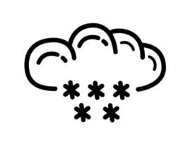 contorno nieve nube aislado en blanco fondo, vector