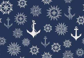 Compass Wind rose, Anchor, pattern, hand drawn Illustration vector