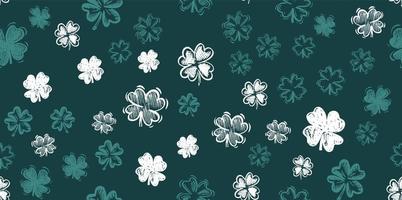 Saint Patricks Day, clover set, hand drawn illustrations. vector