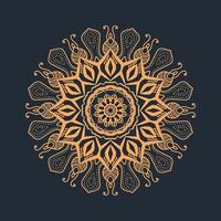 Vector luxury ornamental mandala design background in gold color