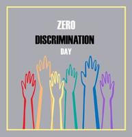 cero discriminación día marzo 1. póster ,logo, modelo diseño vector