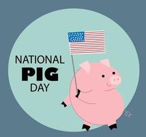 National pig day vector banner. 1st march national USA holiday.