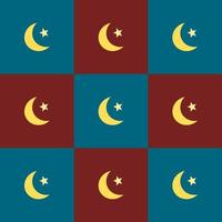 pattern with colorful background and light color of stars and moons, Ramadan vector