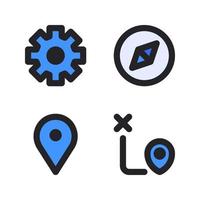 User Interface icon set. Gear, compass, pin, direction. Perfect for website mobile app, app icons, presentation, illustration and any other projects vector