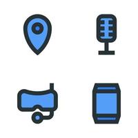 Sports icons set. Pin, microphone, snorkel, soda. Perfect for website mobile app, app icons, presentation, illustration and any other projects vector