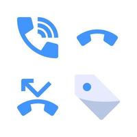 User Interface Icons Set. Telephone, ringing, missed call, label. Perfect for website mobile app, app icons, presentation, illustration and any other projects vector